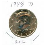 1998-D Kennedy UNC Clad Half Dollar