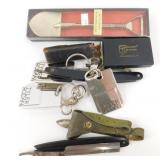Group of Smalls - Straight Razor, Keychains,