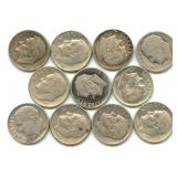 (11) Roosevelt Silver Dimes
