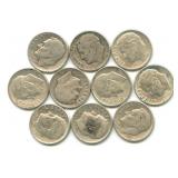 (10) Roosevelt Silver Dimes
