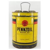 * Vintage Pennzoil Motor Oil 5 Gallon Can