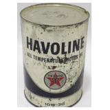 Havoline Texaco 10W-30 Motor Oil Can Tin