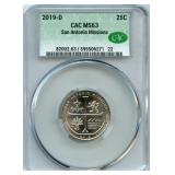 2019-D 25ï¿½ San Antonio Missions Quarter CAC MS63