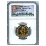 2008 South Africa 5 Rand Mandela 90th Birthday