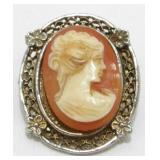 Vintage Cameo Brooch Pin