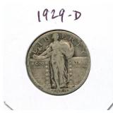 1929-D Standing Liberty Silver Quarter