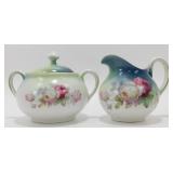 * Antique Bavarian Porcelain Sugar & Creamer Set