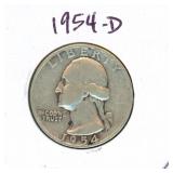 1954-D Washington Silver Quarter