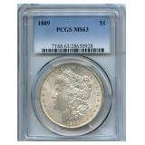 1889 Morgan Silver Dollar - PCGS MS 63