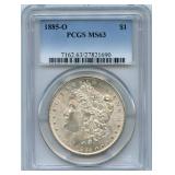 1885-O Morgan Silver Dollar - MCGS MS 63