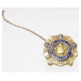 10K Yellow Gold and Blue Topaz Pin - 3.17 grams