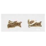 14K Yellow Gold Pierced Earrings - 0.41 grams