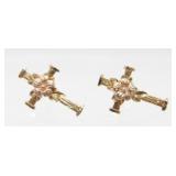 14K Yellow Gold Pierced Earrings - 0.82 grams