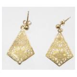 14K Yellow Gold Pierced Earrings - 0.72 grams