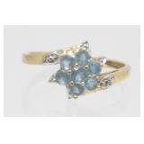 10K Yellow Gold and Aquamarine Ring - 1.34 grams