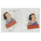 2 Coca-Cola Snow White Pins