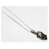 Sterling Silver and Onyx Necklace - 3.01 grams
