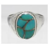 Vintage 1960ï¿½s Sterling Silver and Turquoise Ring