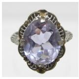 Antique Sterling Silver and Alexandrite Ring -