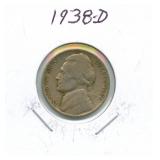 1938-D Jefferson Nickel