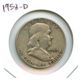 1953-D Franklin Silver Half Dollar