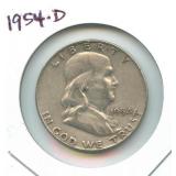 1954-D Franklin Silver Half Dollar