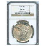 1923 Peace Silver Dollar - NGC MS 63