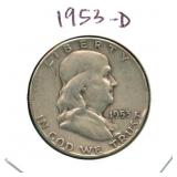 1953-D Franklin Silver Half Dollar