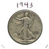 1943 Walking Liberty Silver Half Dollar