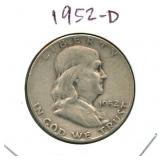 1952-D Franklin Silver Half Dollar
