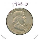1963-D Franklin Silver Half Dollar