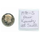 1970-S Proof Kennedy Half Dollar 40% Silver Coin