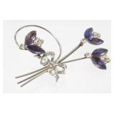 Vintage 1950ï¿½s Jeweled Floral Brooch