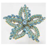Vintage Large Ice Blue Brooch - 3ï¿½ Diameter