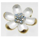 Vintage Jeweled Flower Brooch