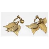 Vintage Miriam Haskell Clip Earrings - Filigree