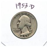 1953-D Washington Silver Quarter