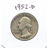 1952-D Washington Silver Quarter
