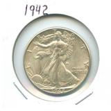 1942 Walking Liberty Silver Half Dollar