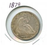 1878 Seated Liberty Silver Half Dollar