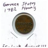 German States 1782 Pfennig - Friedrick August III