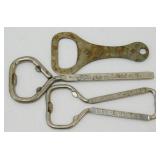 3 Vintage Bottle Openers - White Rock,