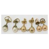 3 Pairs of Vintage Post Earrings with Screw On