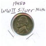 1945-D WWII Silver Nickel