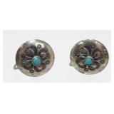 Sterling Silver and Turquoise Screwback Earrings