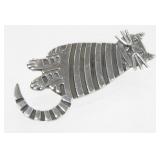 Sterling Silver Cat Brooch, 11.90 grams