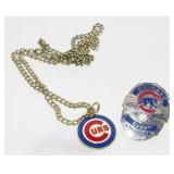Chicago Cubs Necklace and Tack Pin