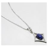 Sterling Silver and Star Sapphire Necklace - 1.63