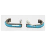 Sterling Silver and Turquoise Pierced Earrings -