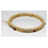 Kundan Kada Jeweled Bangle Bracelet with Safety